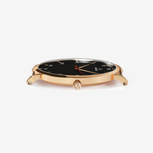 Tải hình ảnh vào trình xem Thư viện, Wrist Watch - Classic Black Rose Roman Brown Strap
